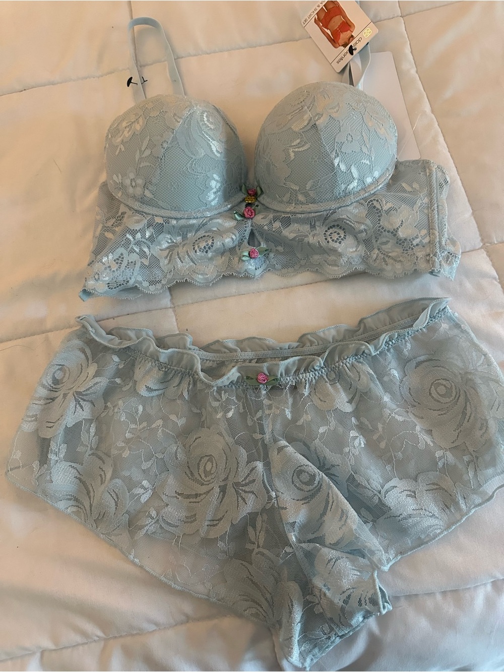 Daisy Fuentes Push-up bra and short set new 34B